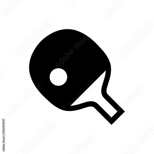 Table Tennis Paddle and Ball Icon Sport Equipment Graphic
