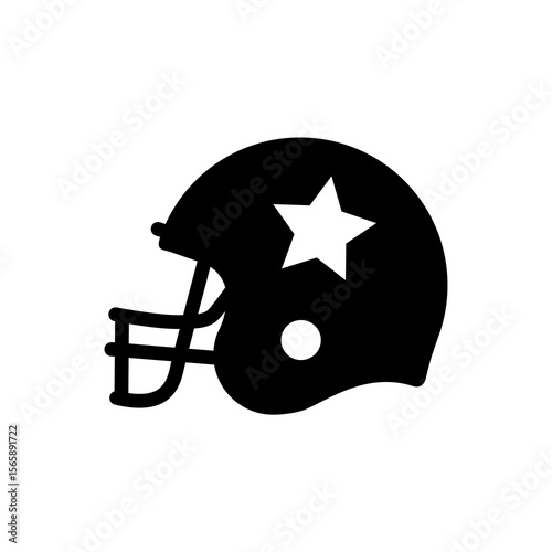 American Football Helmet Icon Star-Shaped Design