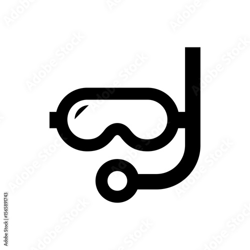 Snorkeling Gear Icon Dive Mask and Snorkel Illustration