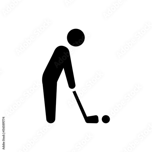 Golf Player Icon Simple Silhouette Design for Websites and Apps