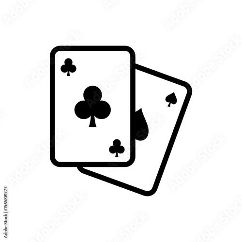 Playing Cards Illustration Clubs and Spades Suit Icon