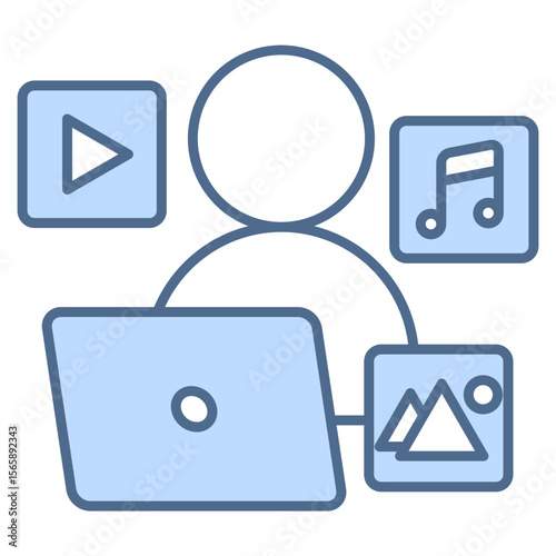 Creator Blue Icon Element For Design