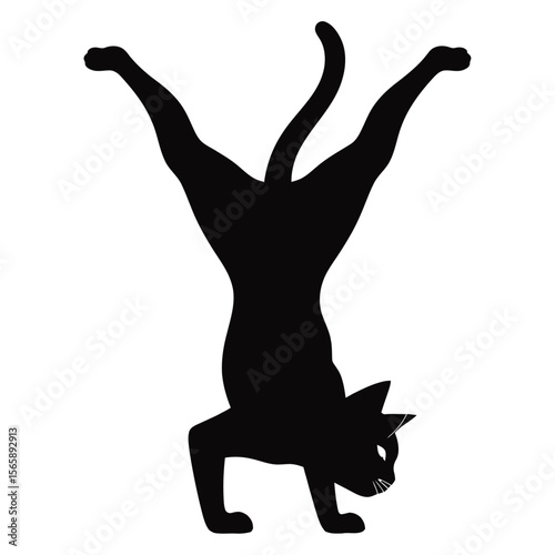 Different Cat Yoga Silhouette Pose t-shirt vector