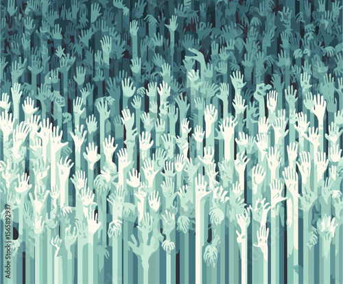 Creepy zombie hands reaching up from grave - spooky Halloween horror background with ghostly undead arms for scary seasonal marketing and horror designs