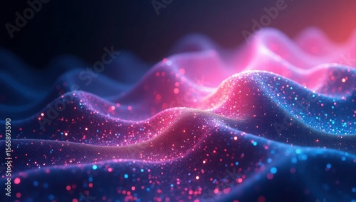 Pink and Blue Glittering Wave Abstract Background texture