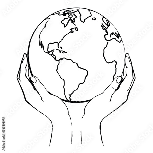 World earth day concept, hands holding globe