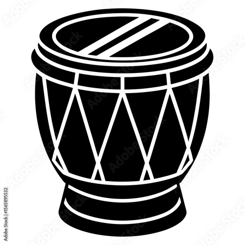 Chinese Drum  Traditional Lunar Festival Symbols for Graphic Design