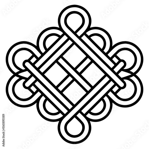 Chinese Knot  Traditional Lunar Festival Symbols for Graphic Design