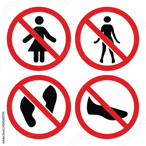 Red circle stop warning sign with a silhouette of a dog, symbolizing no dogs allowed