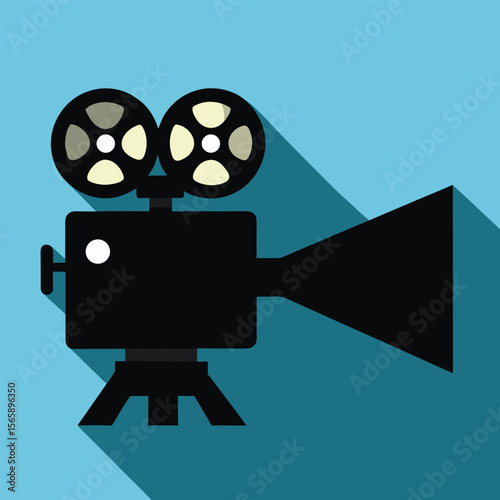 Vintage Movie Camera Icon Retro Filmmaking Equipment Illustration