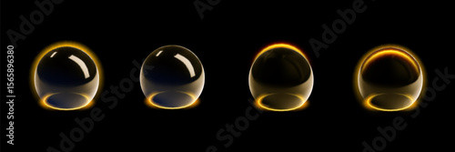 Sphere shield abstract energy protection spheres. Force field globe shell. Dome barrier technology vector set.