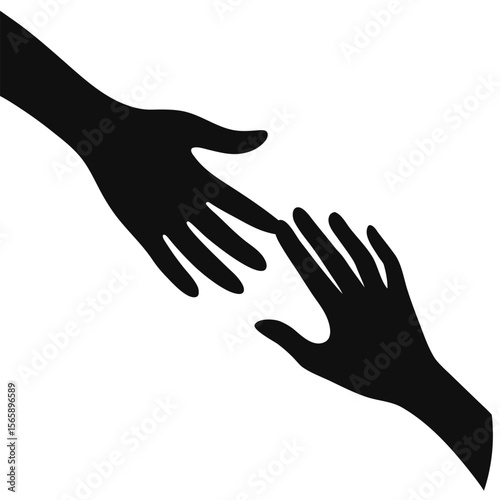 Reaching Out A Silhouette Illustration of Helping Hands