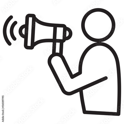 announce in loudspeaker icon vector illustration isolated sign