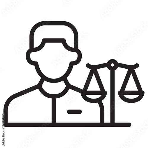Attorney in law icon vector illustration isolated sign