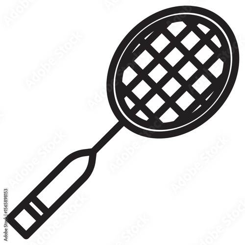 Badminton racquet icon vector illustration isolated sign