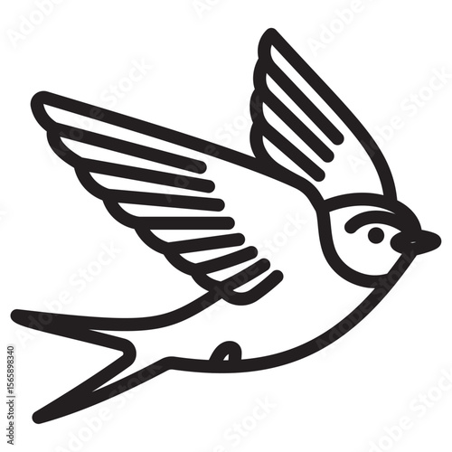 Barn swallow icon vector illustration isolated sign