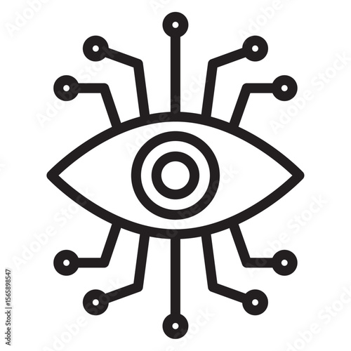 Bionic eye icon vector illustration isolated sign