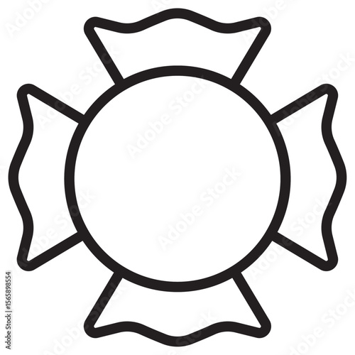 Blank Fire Department badge icon vector illustration isolated sign