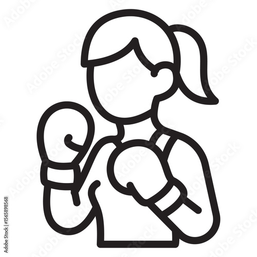 Boxer Woman Icon vector illustration isolated sign
