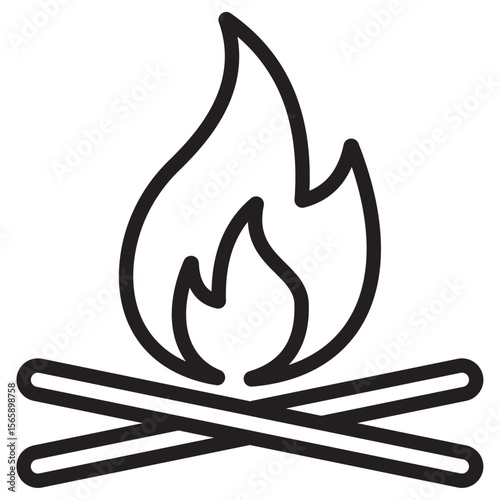 Campfire icon vector illustration isolated sign
