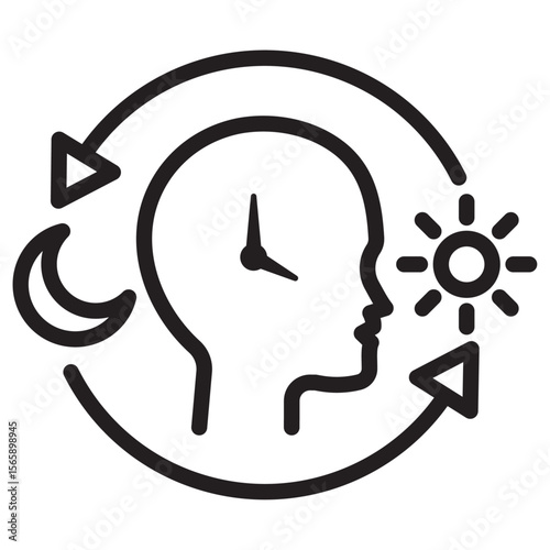 Circadian rhythms icon vector illustration isolated sign