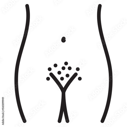 Genital rash icon vector illustration isolated sign