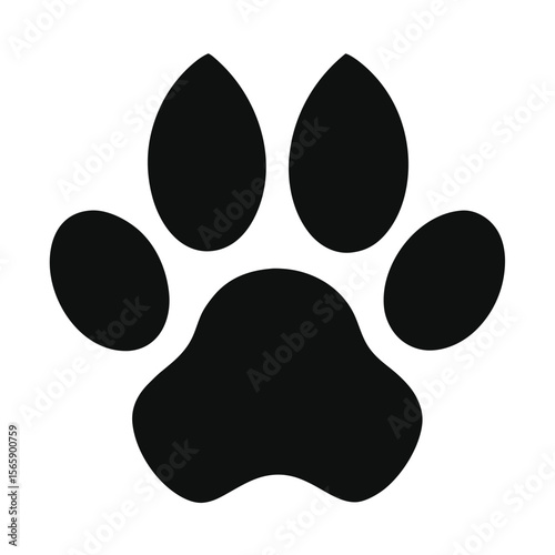 Black Paw Print Illustration Simple, Clean Design for Animal Lovers