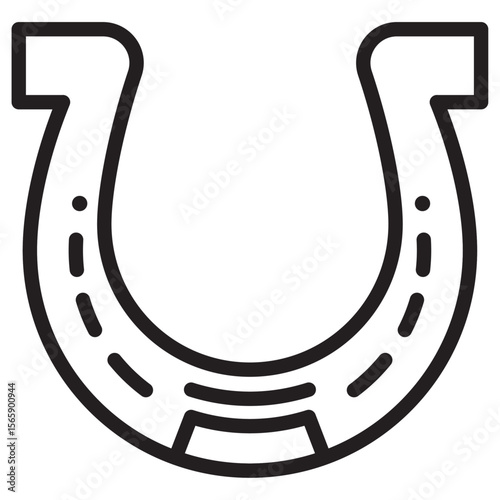 lucky horseshoe icon vector illustration isolated sign