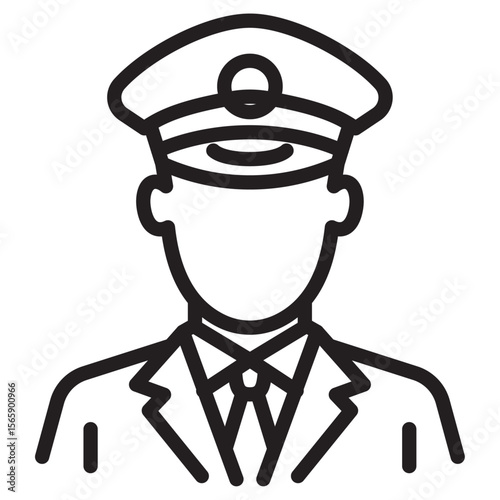 Male chief officer icon vector illustration isolated sign