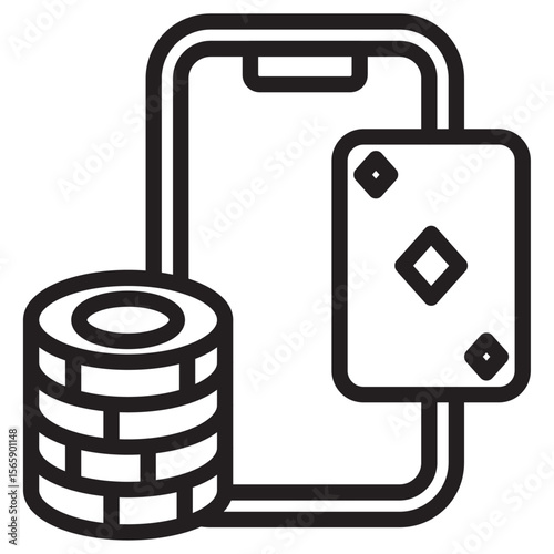 Mobile casino icon vector illustration isolated sign