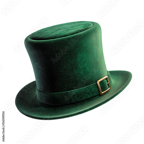 green top hat isolated on white
