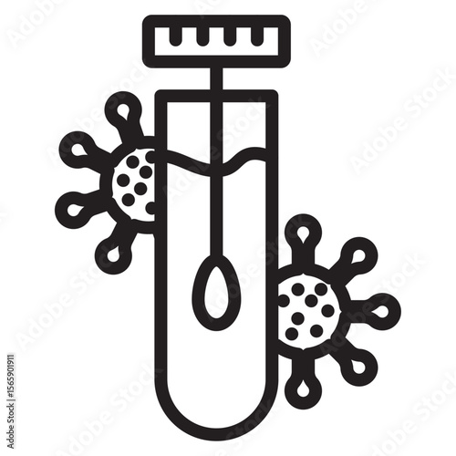 PCR test icon vector illustration isolated sign