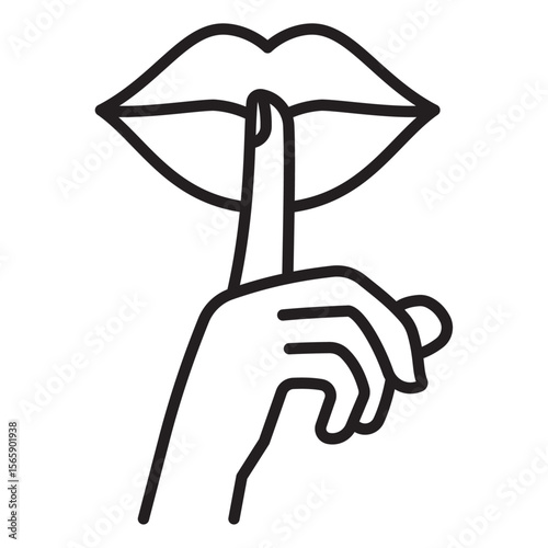 Please do quite pssst icon vector illustration isolated sign