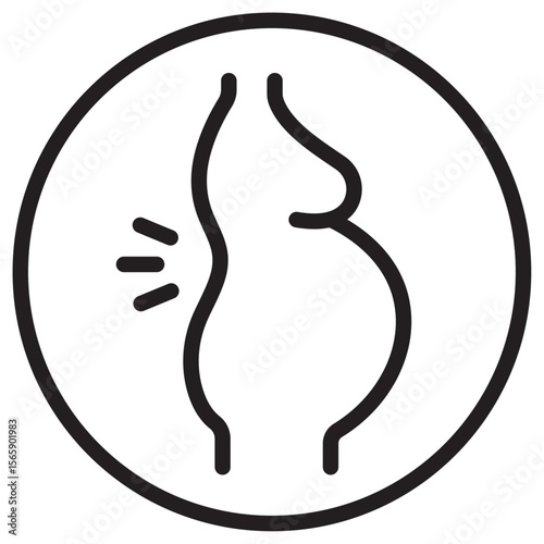 Pregnant woman backache icon vector illustration isolated sign