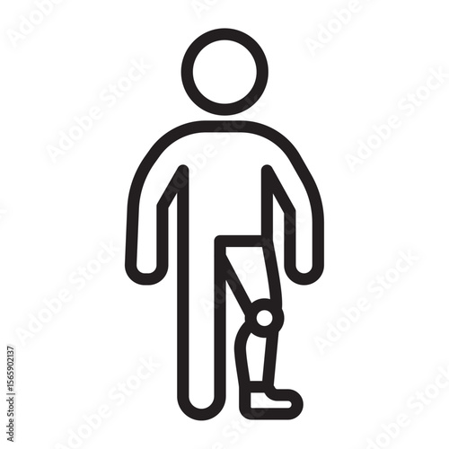 Prosthetic leg icon vector illustration isolated sign