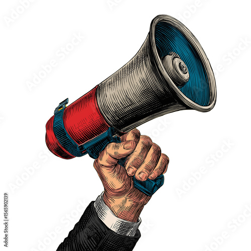hand holding a megaphone