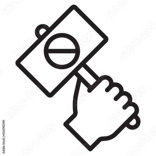 Protest banner in hand icon vector illustration isolated sign