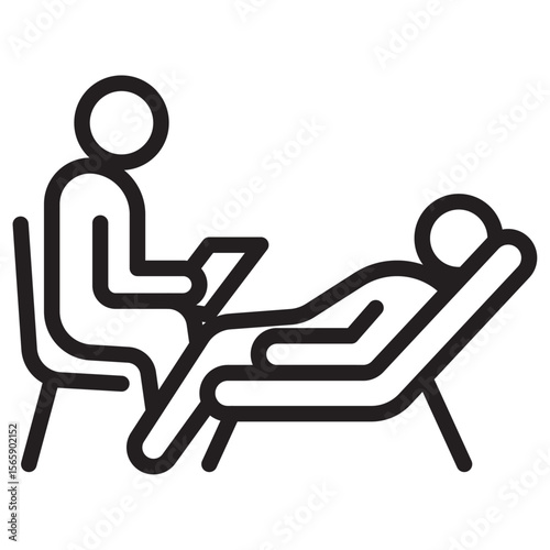 psychologist and patient icon vector illustration isolated sign