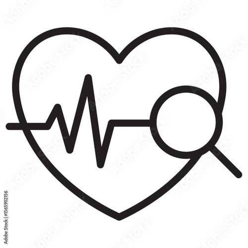 pulse heart check up icon vector illustration isolated sign