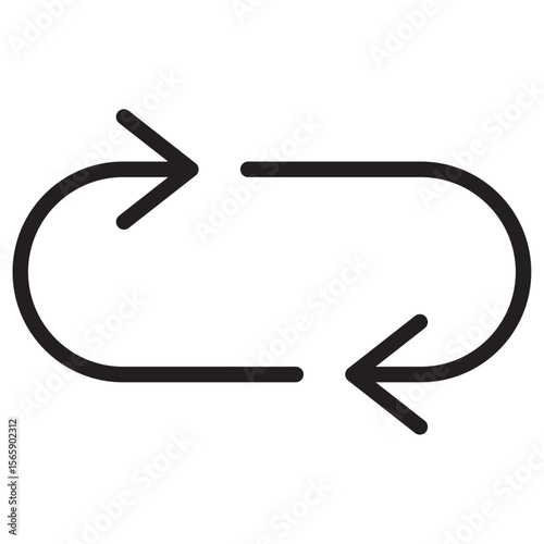 Repeat reload arrow icon vector illustration isolated sign