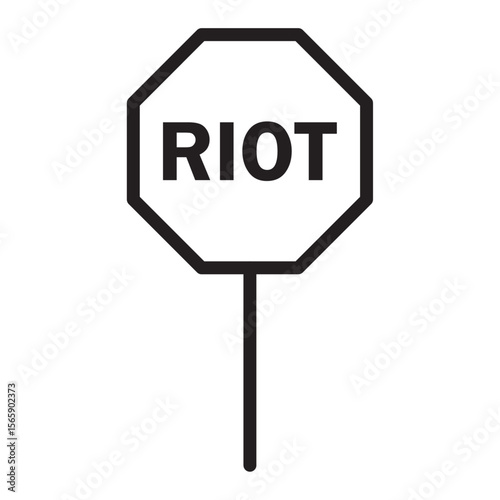 Riot sign icon vector illustration isolated sign