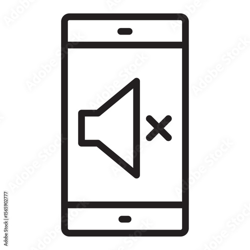 silent phone icon vector illustration isolated sign