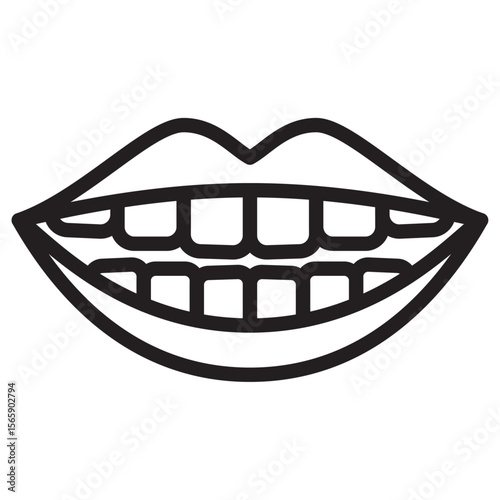 smile with teeth icon vector illustration isolated sign