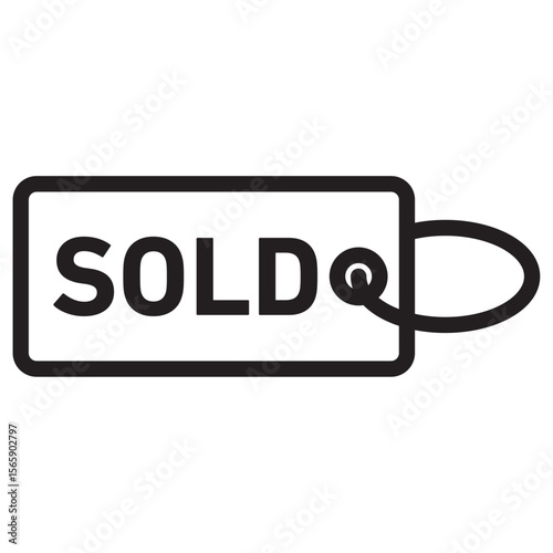 Sold icon vector illustration isolated sign