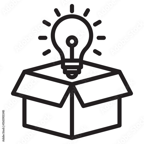 Think out of box idea icon vector illustration isolated sign