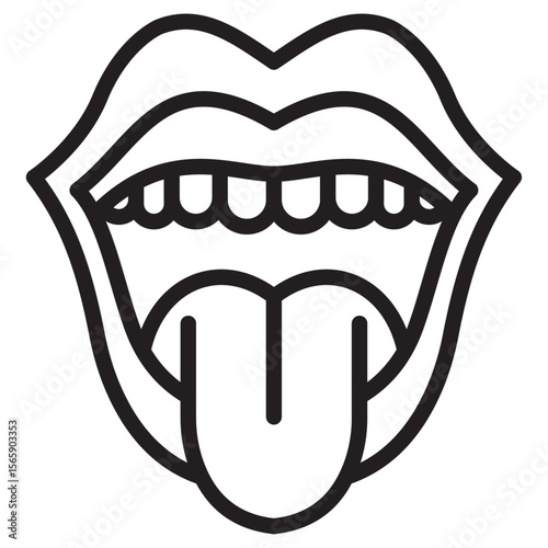 Throat oral mouth icon vector illustration isolated sign