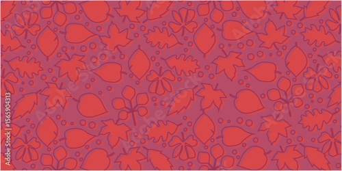 Autumnal leaves decoration pattern. Colorful pattern for autumn botanical design. Vector illustration.