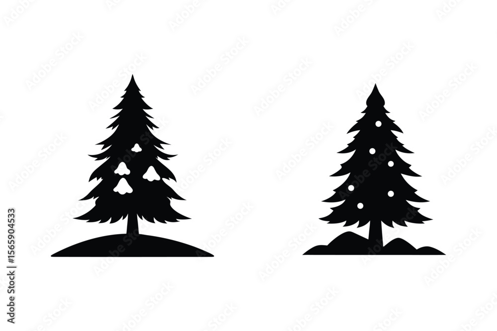 Obraz premium set of christmas trees