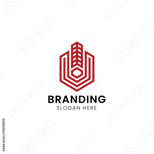 Simple urban real estate home and building logo