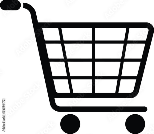 Minimalist Shopping Cart Icon: Online Store and E-commerce Essential Symbol